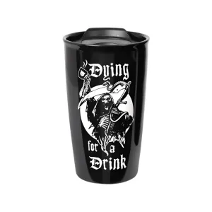 12 oz Black Ceramic Travel Mug - Dying for a Drink