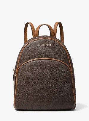 Abbey Medium Logo and Pebbled Leather Backpack