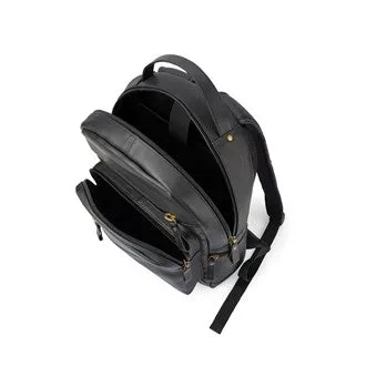 b. - BP011 Rounded Leather backpack - Black