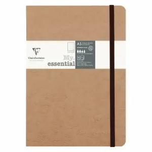 Clairefontaine "My Essential" Bound Paginated Notebook - Dot 96 sheets - 6 x 8 1/4 - Tan