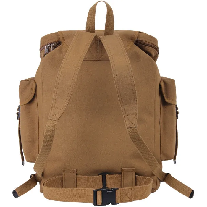 Coyote Brown - Canvas European Style Rucksack Backpack