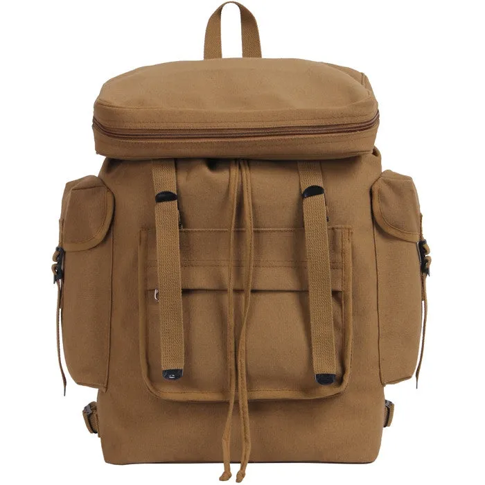 Coyote Brown - Canvas European Style Rucksack Backpack