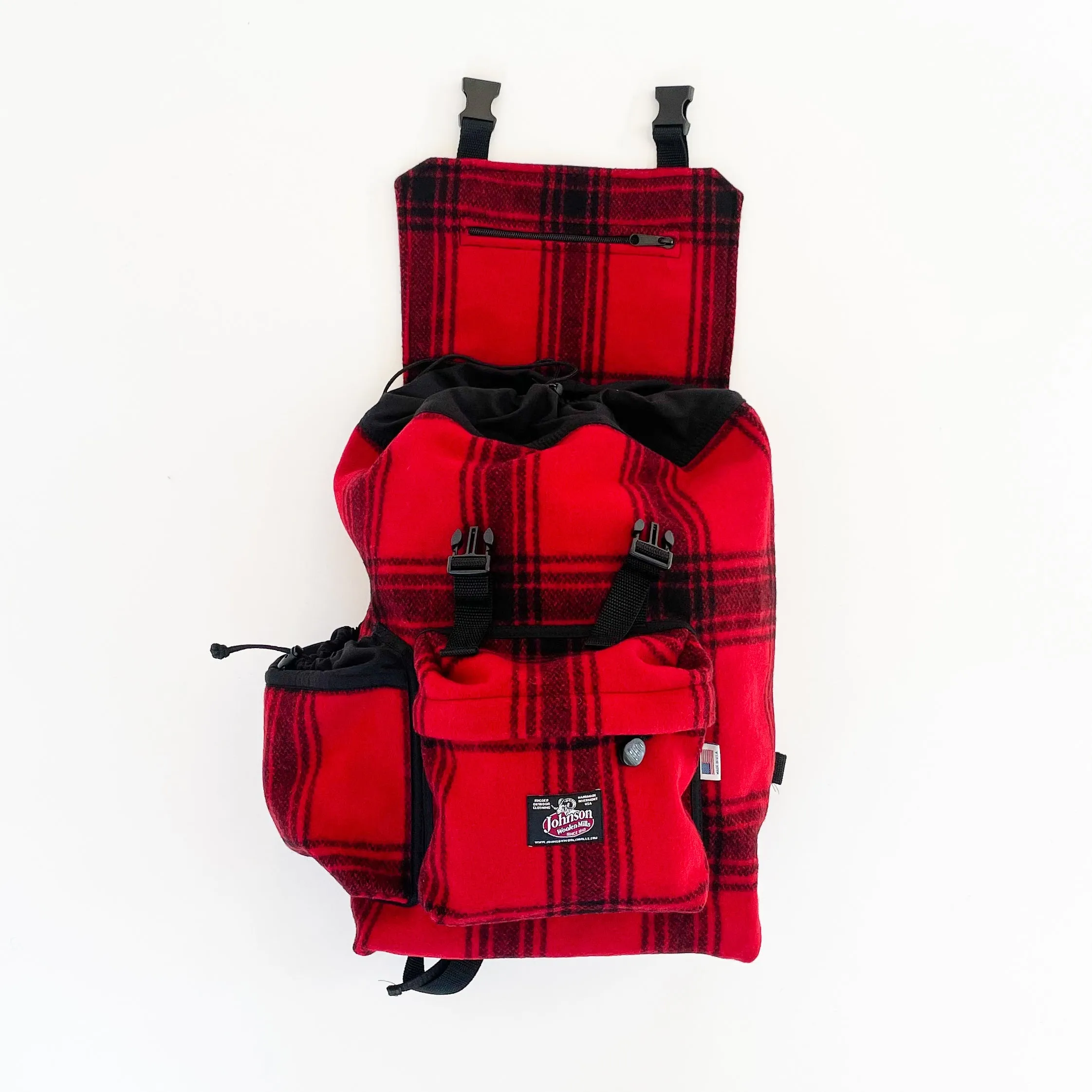 Day Pack - Bright Red Muted Plaid