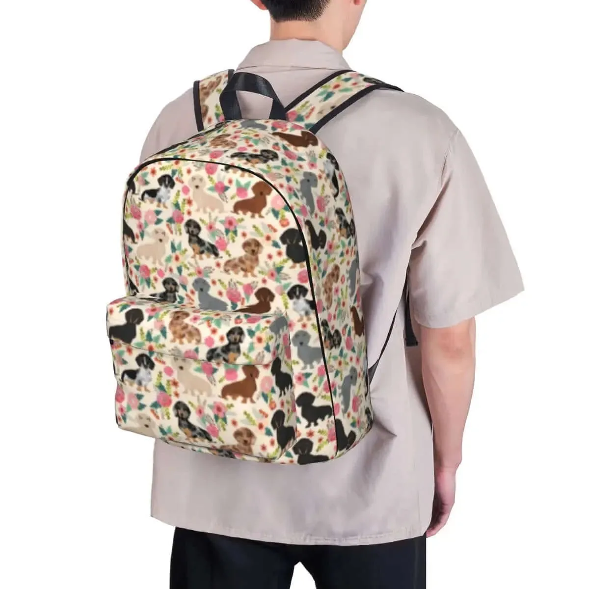 Floral Dachshund Backpack