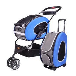 Ibiyaya 5-in-1 Combo Eva Pet Carrier & Stroller Royal Blue