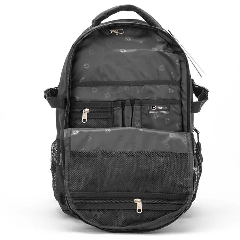 Large outdoor sports black nylon backpack for Men