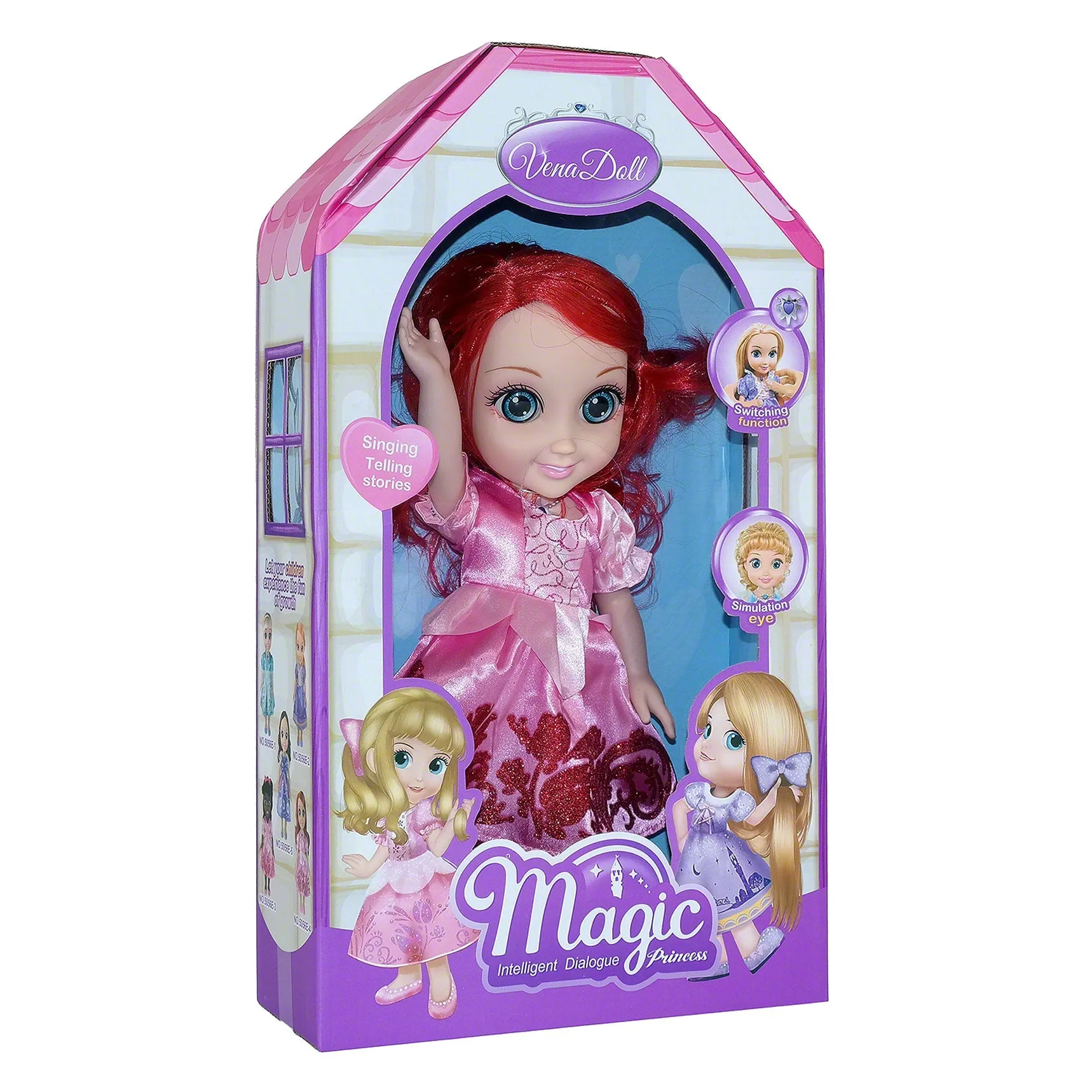 Magic Princess Talking Interactive Play Doll With Carrying Case And Accessories  | Red Hair