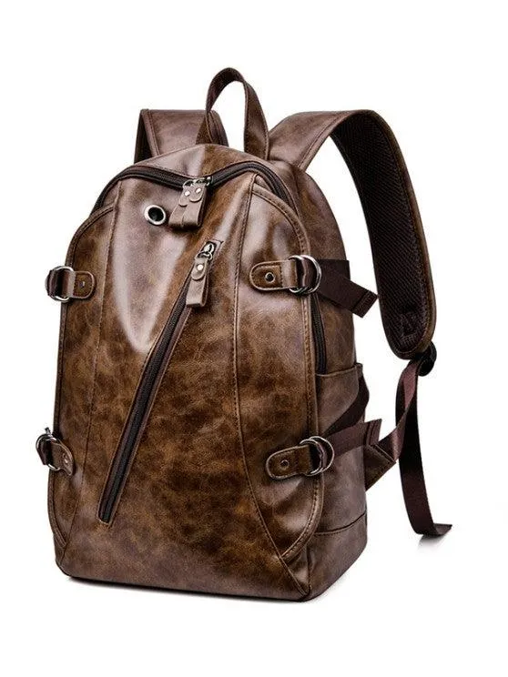 NEW Large Capacity Solid Backpack - Coffee