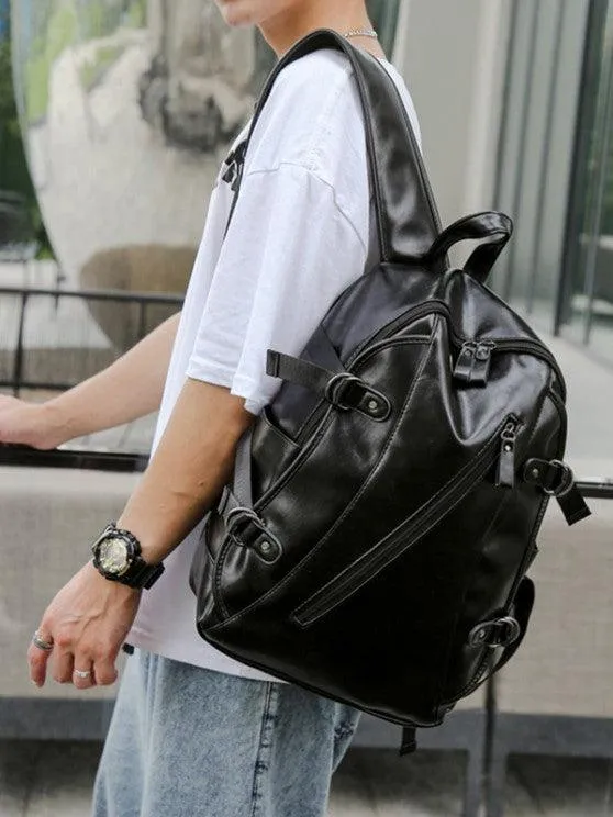 NEW Large Capacity Solid Backpack - Coffee