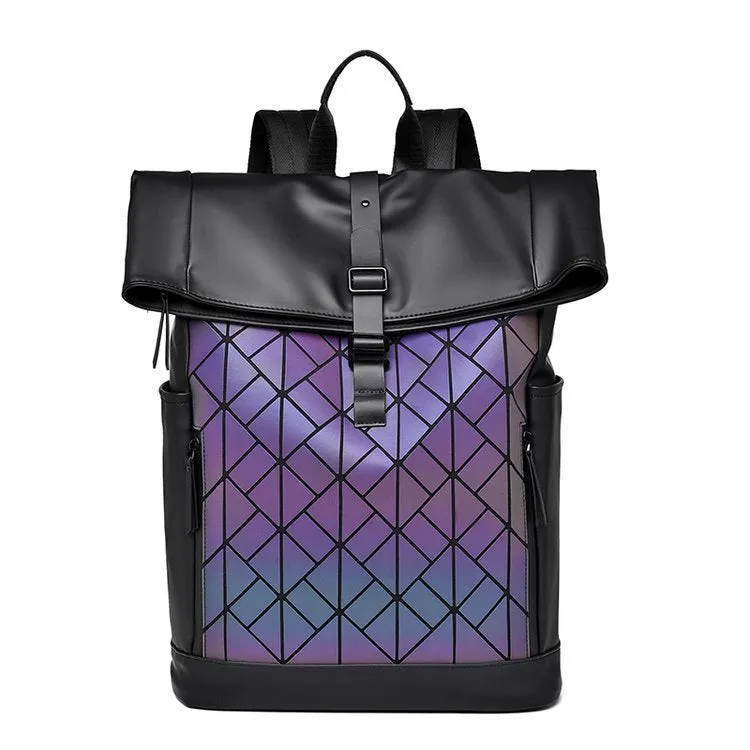 New Original  Rhombus Backpack Lightweight Reflective Bucket Bag Fashion Popular Unisex Large Capacity