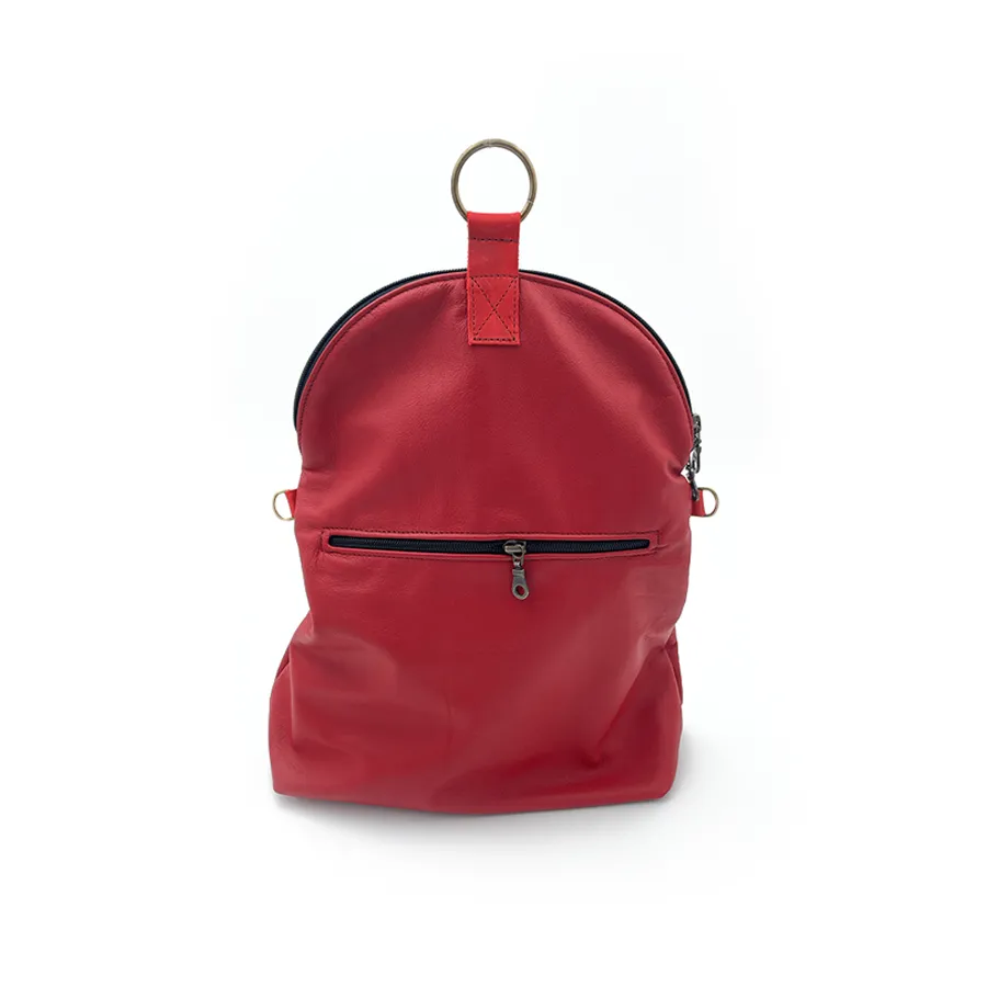 Relaxed Crossbody Backpack in Red