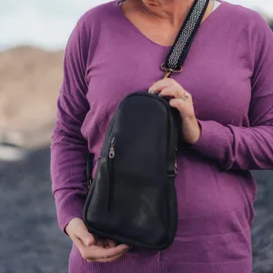 Sling Crossbody Backpack in Black