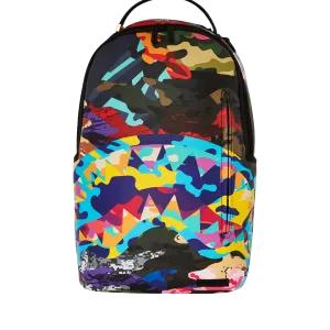 Sprayground Sliced and Diced Camo Backpack - Yellow / Blue / Green