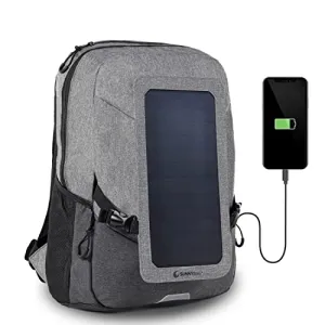 Sunnybag Explorer  | Solar Backpack with Removable 6 watt Solar Panel | USB Port | Including Laptop Compartment for 15.6 inch Notebook | 15 Liter | Water Resistant | Gray-Black