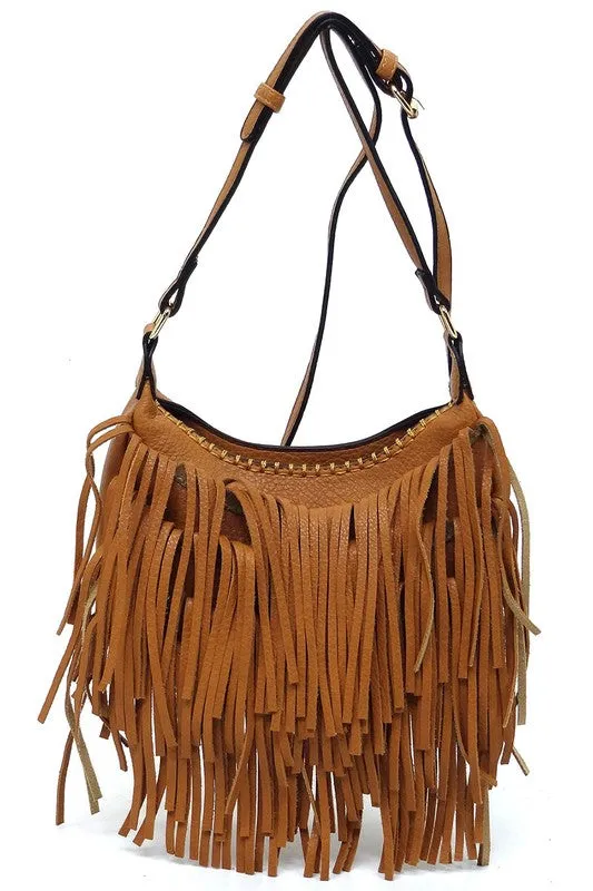 TEEK - Fringe Hobo Crossbody Bag