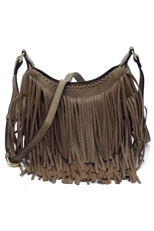 TEEK - Fringe Hobo Crossbody Bag