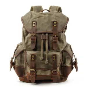 TEEK - Large Capacity Leather Canvas Backpack