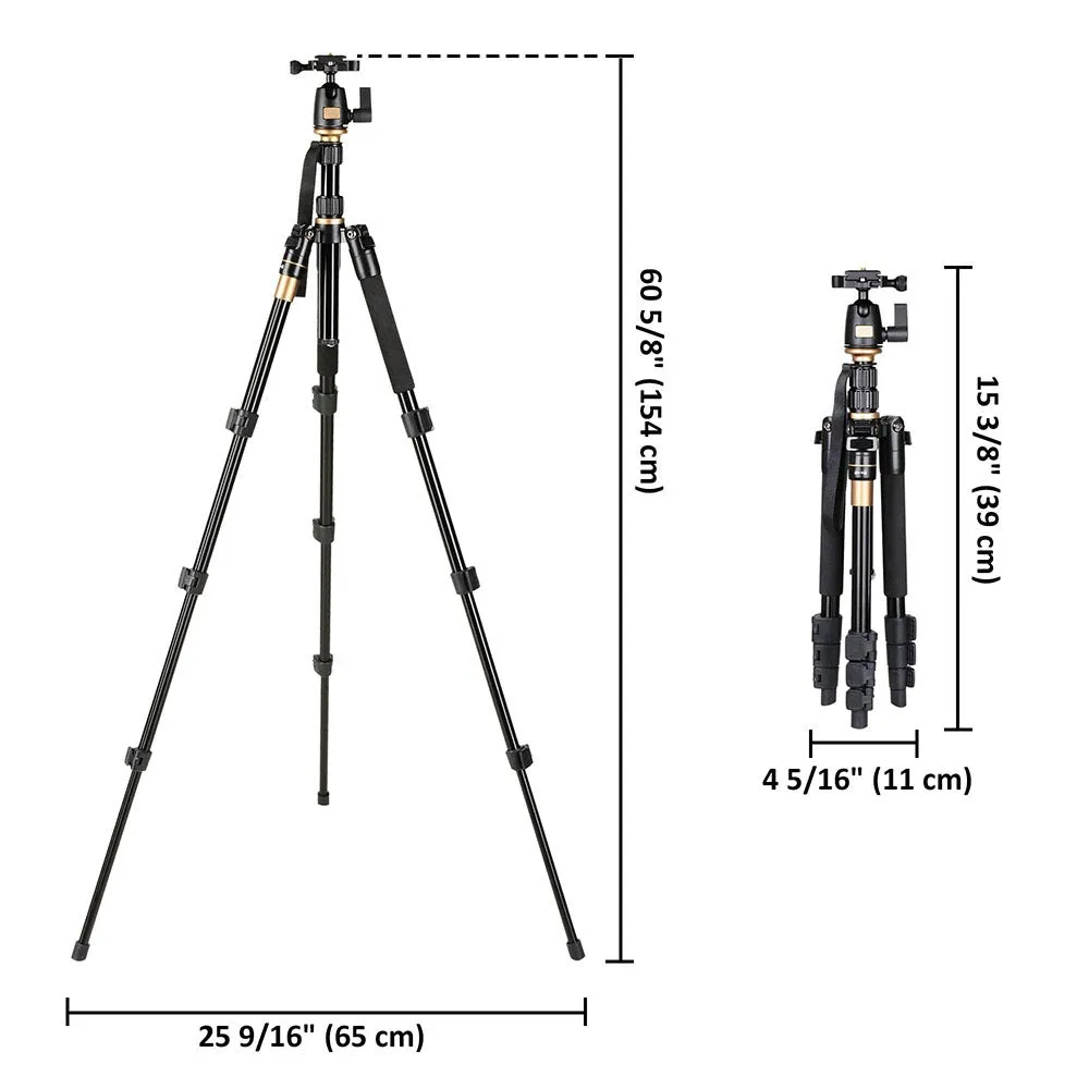 TheLAShop 60" DSLR Camera Aluminum Tripod w/ Monopod & Ball Head