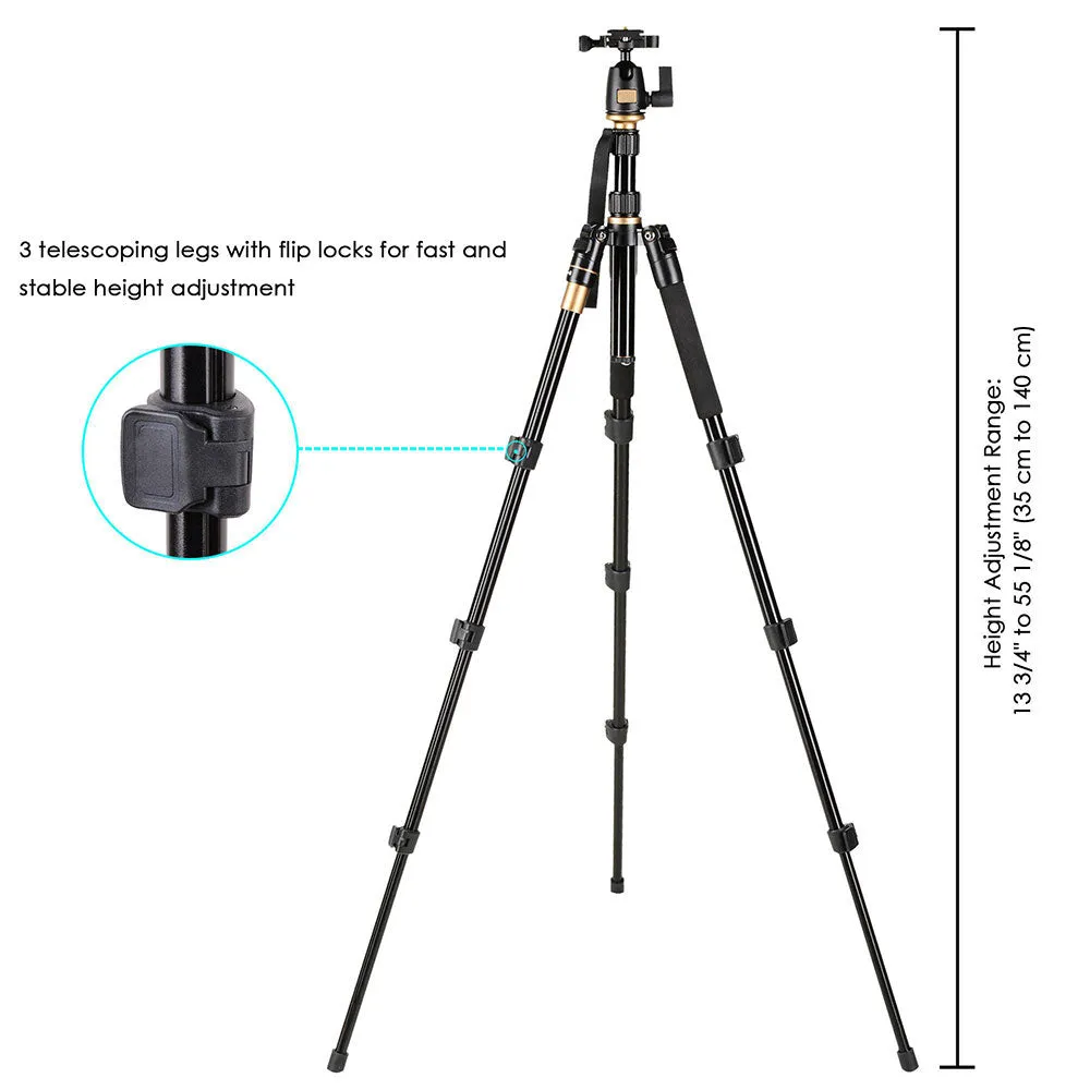 TheLAShop 60" DSLR Camera Aluminum Tripod w/ Monopod & Ball Head